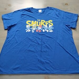 NEW The Smurfs Characters T-Shirt Women's 3XL Royal Blue 100% Cotton Graphic Tee